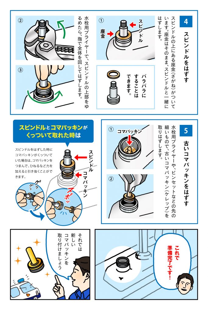 マンガでわかる!蛇口パッキンの交換方法⑦