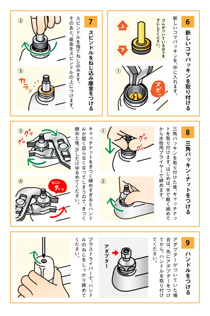 マンガでわかる!蛇口パッキンの交換方法⑧