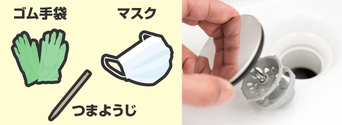. 排水口に溜まっている汚れをお掃除！