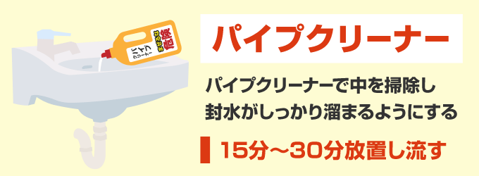 対処法2. パイプクリーナーを使って汚れを溶かす