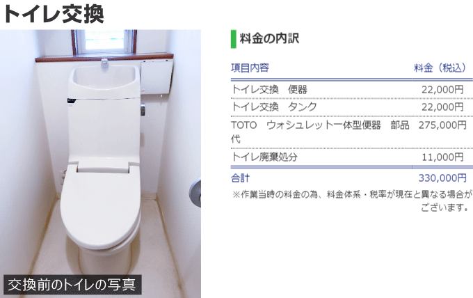 トイレ交換の内訳2